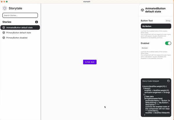 Storytale allows you to develop Composables in isolation, along with documenting and testing all it’s behavior